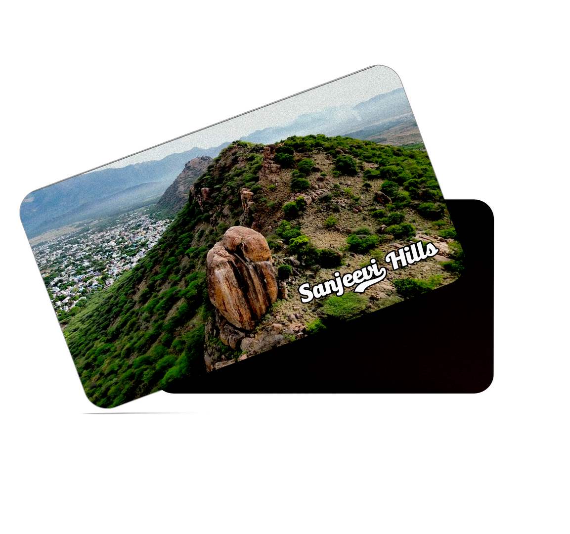 dhcrafts Multicolor Uttarakhand Sanjeevni Hills Design Rectangular Rubber Matte Finish Fridge Magnet / Magnetic Card Pack of 1 (8.6cm x 5.4cm)